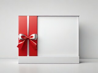 Gift box with red bow on white background. 3d rendering.