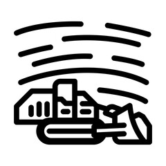 surface mining line icon vector. surface mining sign. isolated contour symbol black illustration