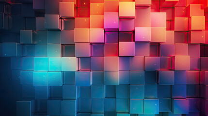 Texture background with random 3d multicolored cubic metal boxes