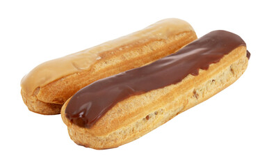 Eclairs au café et chocolat / fond transparent