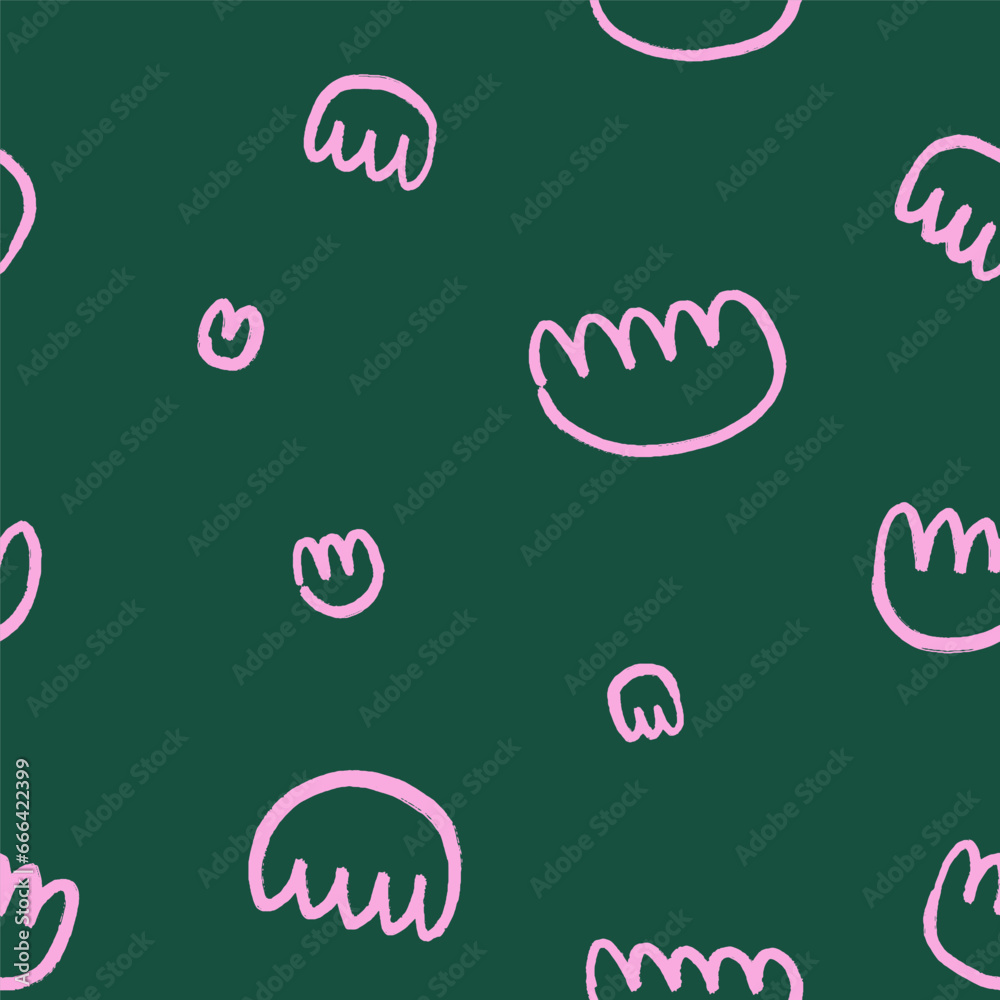 Aufkleber abstract seamless pattern in simple doodle style. endless natural background, modern scribble shapes