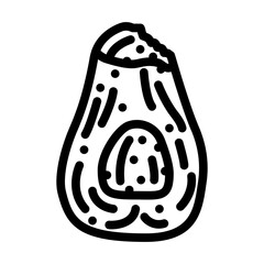 avocados rotten food line icon vector. avocados rotten food sign. isolated contour symbol black illustration