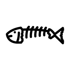 fish rotten food line icon vector. fish rotten food sign. isolated contour symbol black illustration