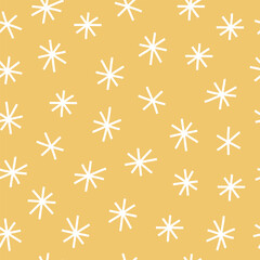 Christmas seamless pattern with hand drawn snowflakes. Good for wrapping paper, texture, greeting cards.