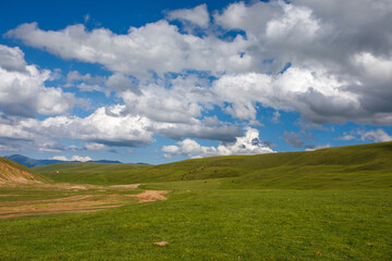 landscape with blue sky