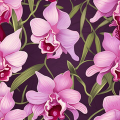 Watercolor orchid pattern for a soft and feminine feel