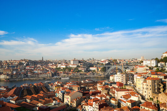panorama in Porto, Portugal. daytime photo.