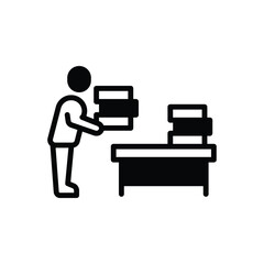 Black solid icon for keeping