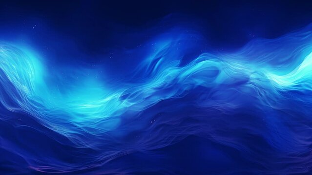 abstract digital motion background blue waves in action slowly turbulent flow texture for design text, loop