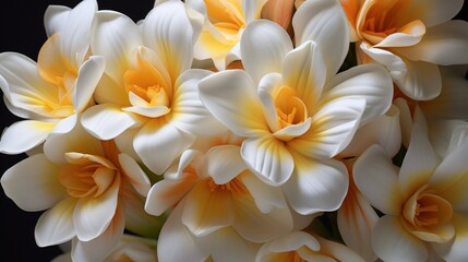 Close-up of a fresh bloom of freesia, capturing its intricate details.