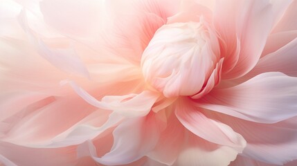 Close-up of the soft petals of a peony, layers upon layers unfolding.