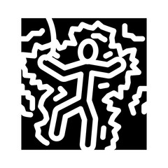 shock electricity glyph icon vector. shock electricity sign. isolated symbol illustration