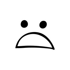 Hand drawn emotions. Face expressions happy or sad doodle