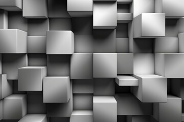 Abstract pattern with interlocking squares in cinematic gray. Generative AI
