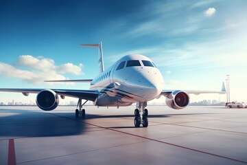 Fototapeta premium Private jet airplane. Luxury tourism and business travel transportation.