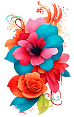 Triadic colors surreal art of  a bouquet of flowers
Prompt: triadic colors surreal art vector of flowers 
