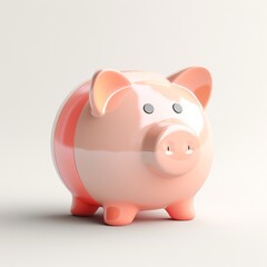 piggy bank with coins. Pastel background. 3D rendering. Financial and investment business concepts
