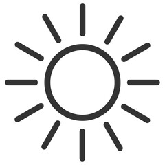 Sun silhouette. Vector flat icon
