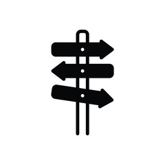 Black solid icon for direction board