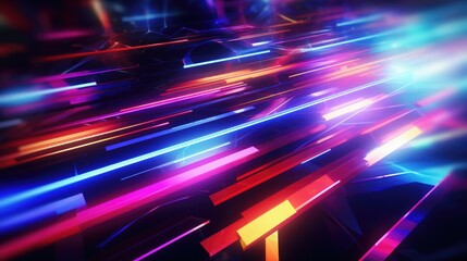 Abstract background with neon lights at dark background