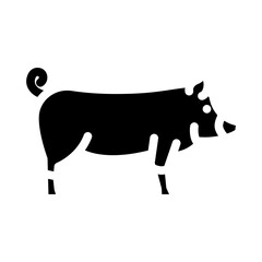 berkshire pig breed glyph icon vector. berkshire pig breed sign. isolated symbol illustration
