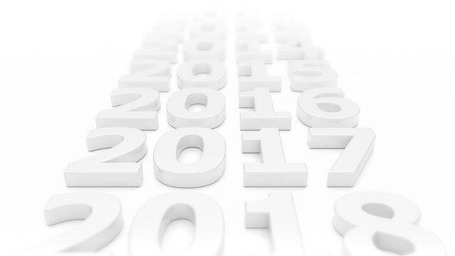 Video animation of a timeline with the number 2024 in red on white background - represents the new year - timeline concept.