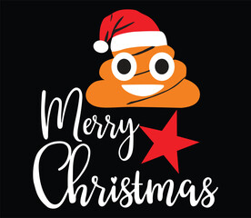Merry Christmas illustration logo design on black background