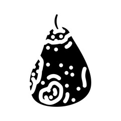 pear rotten food glyph icon vector. pear rotten food sign. isolated symbol illustration