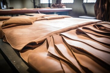 rawhide leather sheets before process