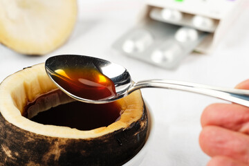 even children can take a teaspoon of black radish syrup with honey for colds and coughs
