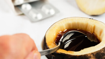 at the first sign of a cold, you can take black radish juice with honey