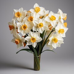 Obraz na płótnie Canvas Spring Flowers Narcissus ,Hd, On White Background