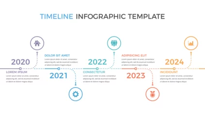 Fotobehang Timeline - infographic template with five elements with place for your icons and text, vector eps10 illustration © Aleksandr Bryliaev