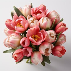 Tulips Bouquet ,Hd, On White Background