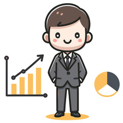 A businessman cartoon vector illustration flat design for presentation