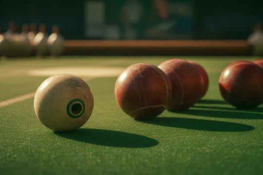 Image showing lawn bowls and jack. Generative AI