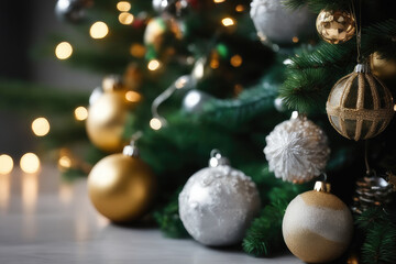 Obraz na płótnie Canvas christmas tree with baubles