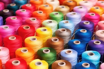 Fototapeta premium spools of multicolored threads