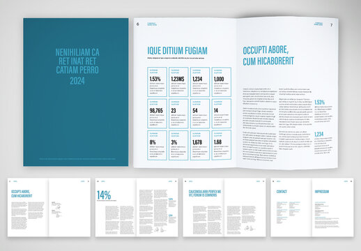 Company Annual Report with Turquoise Accents