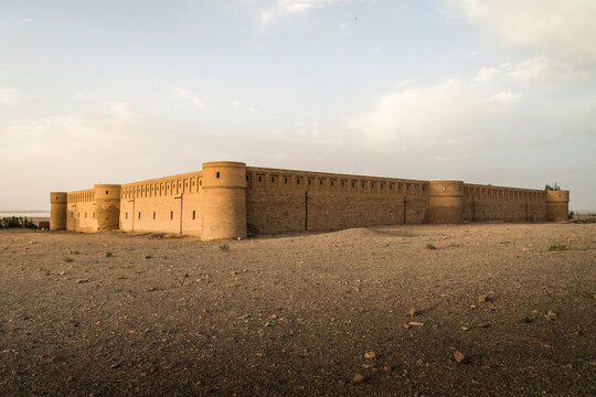 View of the Maranjab Caravanserai in the Dasht-e Kavir Desert, Iran.