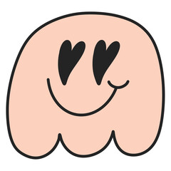 cute smiley monster retro vibes graphic groovy hippie vintage 70s style psychedelic cartoon 