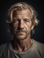 Obraz premium Portrait of a man with blonde hair.
