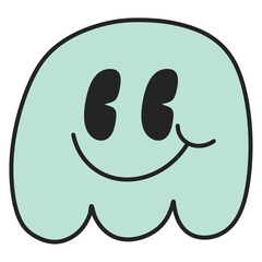 cute smiley monster retro vibes graphic groovy hippie vintage 70s style psychedelic cartoon 
