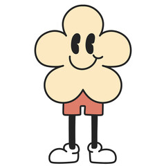 cute smiley flower daisy retro vibes graphic groovy hippie vintage 70s style psychedelic cartoon 
