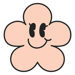 cute smiley flower daisy retro vibes graphic groovy hippie vintage 70s style psychedelic cartoon 
