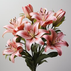 View Beautiful Blooming Lily Flower ,Hd, On White Background