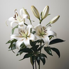 Fototapeta na wymiar View Beautiful Blooming Lily Flower ,Hd, On White Background