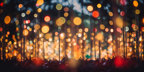 Warmth and Wonder Blurred Bokeh Christmas Lights