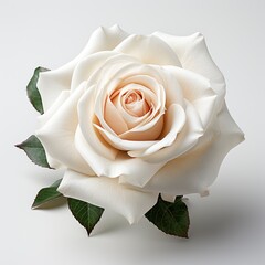 White Rose, Hd, On White Background