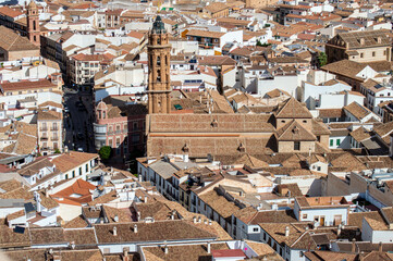 Panoramic view of the historical Andalusian city in Antequera, Spain